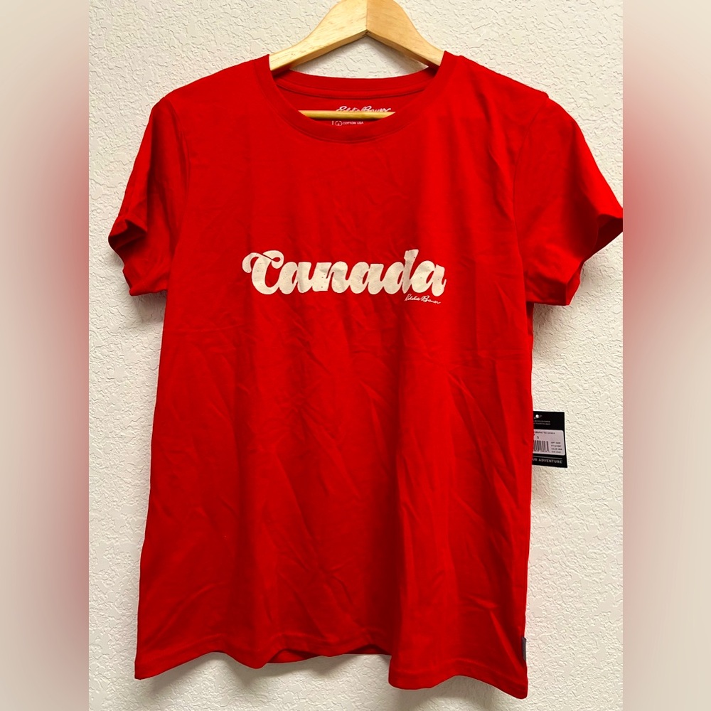*Eddie Bauer Red Canada T-Shirt Small S NWT